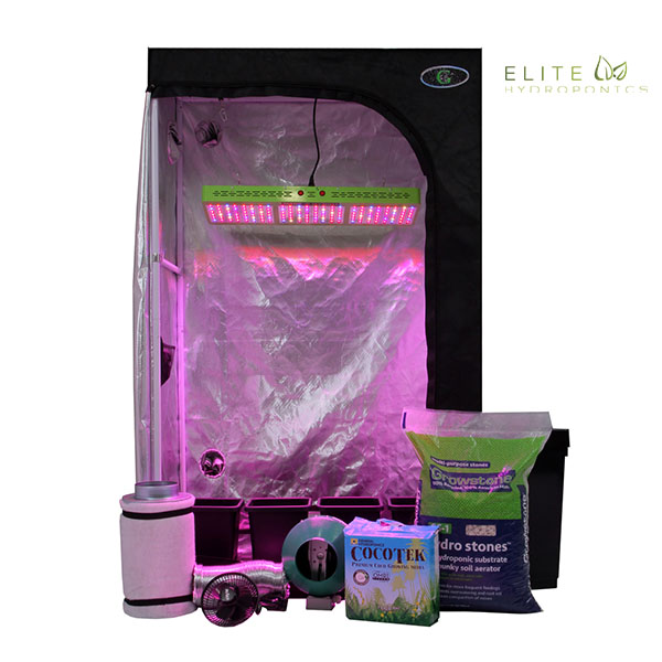 Oasis 2'x4' - 4 Plant LED Hydroponics Grow Tent System